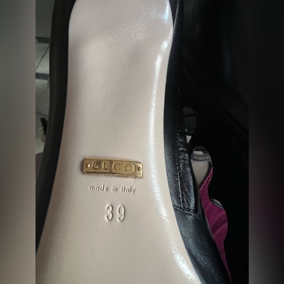 Gucci Black Leather Aneta Open Toe Zipper Sandals Size 39 - Picture 10 of 13